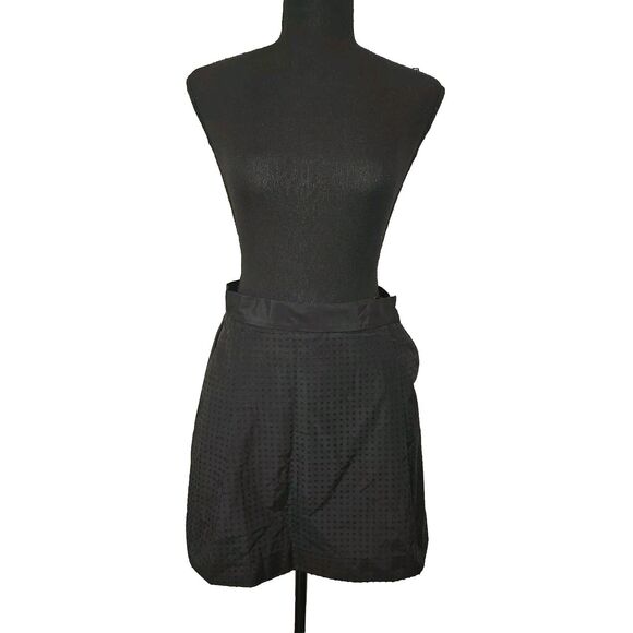 NWT! Kate Spade Saturday Black Mini Skirt Sz4 Pockets & Pleats Perforated Cotton - Picture 3 of 10